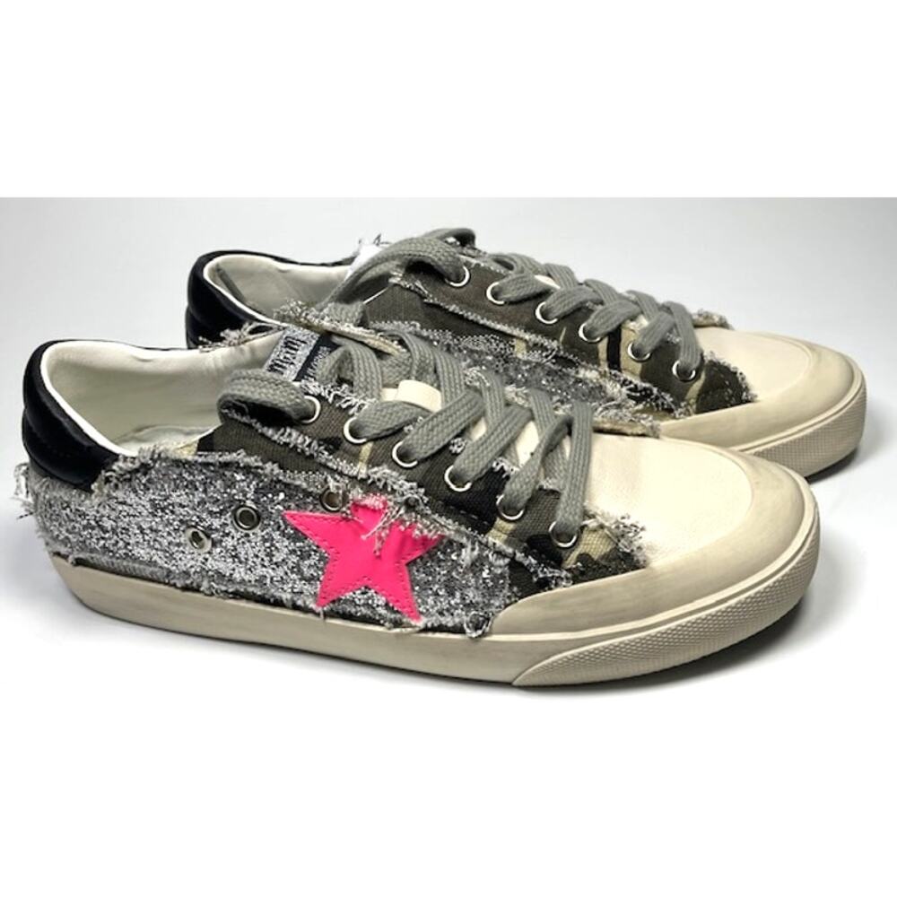 Mi.iM Grande Rubber Sole Lace-up Contrast Glitters Star Sneakers, Size 7.5 - Picture 4 of 14